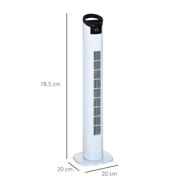 Ventilatore a Colonna con Telecomando a 5m, Oscillante 70°, 3 Funzioni e 3 Velocità, Schermo LED e Timer 7.5h, 50W, Ф20x78.5cm