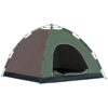 Tenda da Campeggio Pop-Up per 4 Persone, con Borsa da Trasporto, Ganci e Tasche, 210x210x135cm