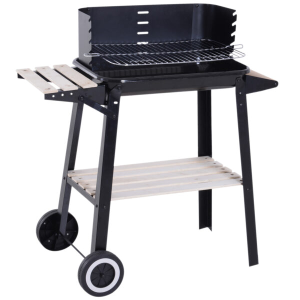 Griglia a Carbone Barbecue Picnic Altezza regolabile Nero 87x 45 x 83 cm