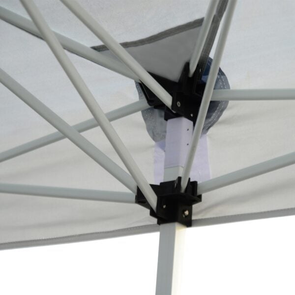 Gazebo Pieghevole con Zanzariera, Bianco, 3x6m