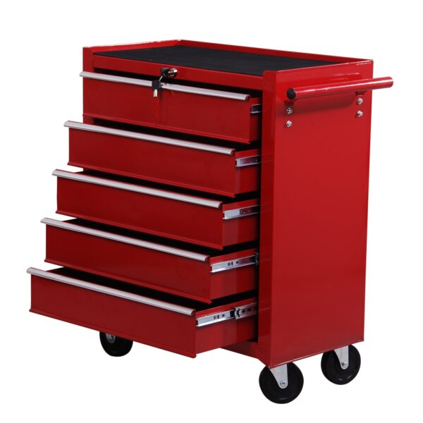 Carrello Cassettiera Porta Utensili per officina, rosso, 67.5x33x77cm