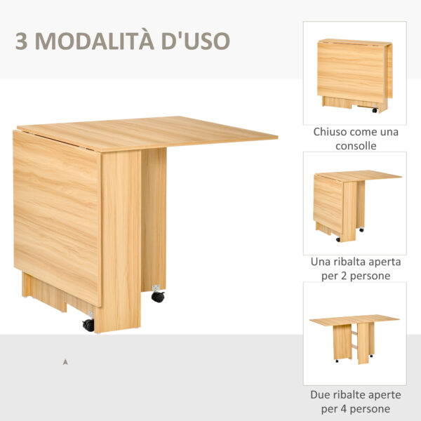 Tavolo da Pranzo Pieghevole, Legno Naturale, 140x80x74cm