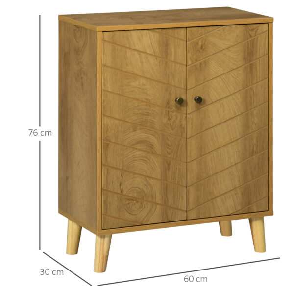 Mobile Multiuso Stile Vintage in Legno con Due Ripiani interni, 60x30x76cm