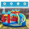 Castello Gonfiabile 4 in 1 per Bimbi 3-8 Anni con Scivolo e Piscina, 290x270x230cm