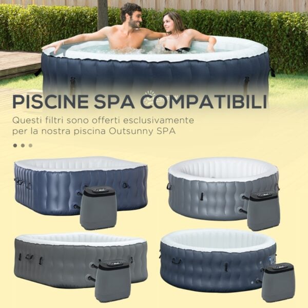 Set 6 Filtri per Piscine e Spa Gonfiabili in Tessuto non Tessuto, Ø10.5x8cm