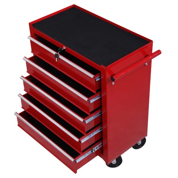 Carrello Cassettiera Porta Utensili per officina, rosso, 67.5x33x77cm