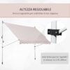 Tenda da Sole Avvolgibile Autoportante Beige 300×150cm