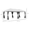 Gazebo Pieghevole con Zanzariera, Bianco, 3x6m