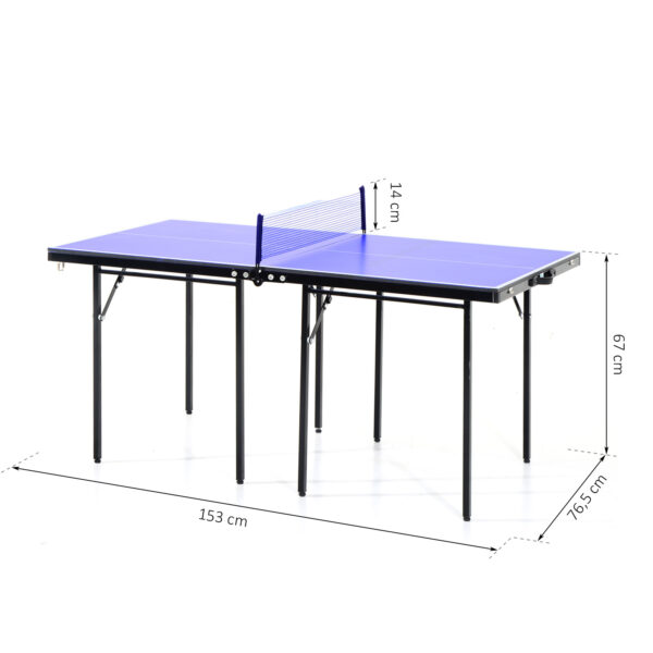 Tavolino da Ping Pong Pieghevole in Legno MDF 153 x 76.5 x 67cm Blu e Nero