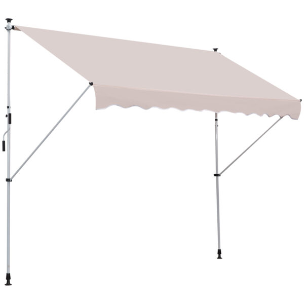 Tenda da Sole Avvolgibile Autoportante Beige 300×150cm