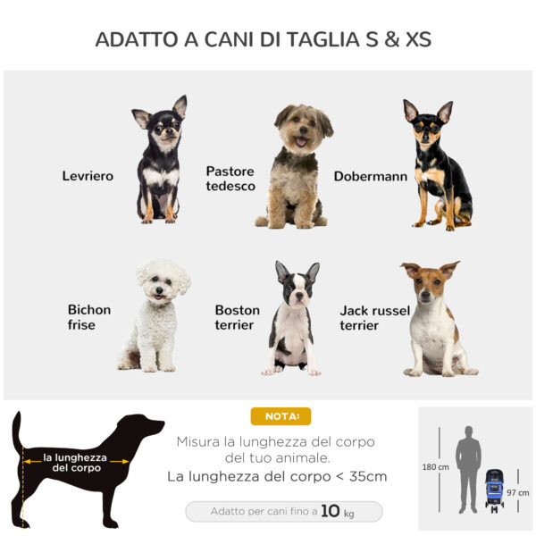 Passeggino per Cani, Carrello per Animali Domestici, Blu, 75 x 45 x 97cm