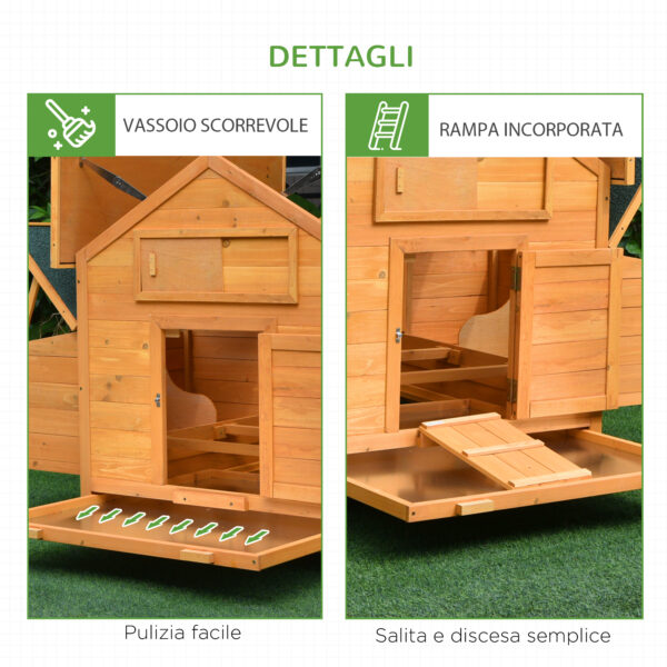 Pollaio Gabbia per Galline da Giardino Impermeabile in Legno 150x100x96.5 cm