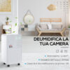 Deumidificatore Portatile da 16L, 4 Modalità e 2 Velocità, Timer 24h, 28x20x50.5cm, Bianco