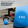 Kettlebell 8 kg per Allenamento Bicipiti e Spalle in Metallo e Neoprene, 18x11x20cm, Blu