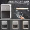 Specchio Bagno con Luce LED 70x50 cm, Specchiera con Funzione Anti-Appannamento e Tasti Touch