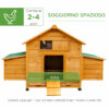 Pollaio Gabbia per Galline da Giardino Impermeabile in Legno 150x100x96.5 cm