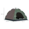 Tenda da Campeggio Pop-Up per 4 Persone, con Borsa da Trasporto, Ganci e Tasche, 210x210x135cm