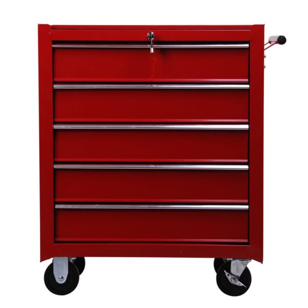 Carrello Cassettiera Porta Utensili per officina, rosso, 67.5x33x77cm