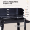 Griglia a Carbone Barbecue Picnic Altezza regolabile Nero 87x 45 x 83 cm