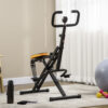 Total Crunch Fitness Pieghevole con Monitor LCD e Seduta Regolabile, in Acciaio e PU, 90x63x124-136 cm