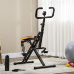 Total Crunch Fitness Pieghevole con Monitor LCD e Seduta Regolabile, in Acciaio e PU, 90x63x124-136 cm