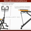 Total Crunch Fitness Pieghevole con Monitor LCD e Seduta Regolabile, in Acciaio e PU, 90x63x124-136 cm