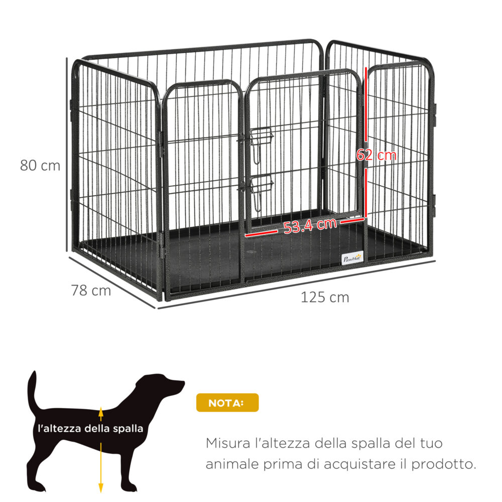 Recinzione Recinto per Cani Box per Cani Esterno Interno in Metallo per Cane  Cucciolo Coniglio Grande 8 Pannelli