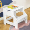 Scala Montessori 2 in 1 in MDF Staccabile, con Sgabello, Lavagna Inclusi, per Bambini 3-6 Anni, Bianco