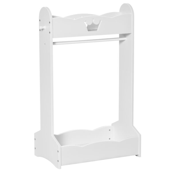 Appendiabiti in legno per Bambini con Ripiani e Ganci Laterali, 63x37x103cm, Bianco