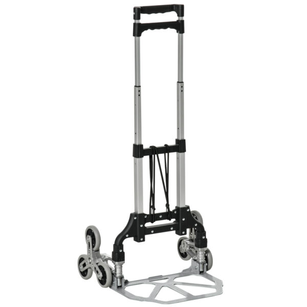 Carrello Portapacchi Pieghevole in Alluminio con 6 Ruote per Scale Carico 70kg