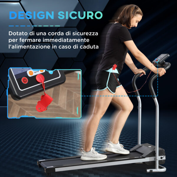 Tapis Roulant Elettrico e tapirulan salvaspazio Pieghevole con Schermo LCD Motore 500W Velocità 10km/h