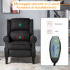 Poltrona Massaggiante Relax Reclinabile Funzione Riscaldante Telecomando 78 × 84 × 101cm Nero