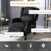 Poltrona Massaggiante Relax Reclinabile Funzione Riscaldante Telecomando 78 × 84 × 101cm Nero