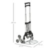 Carrello Portapacchi Pieghevole in Alluminio con 6 Ruote per Scale Carico 70kg