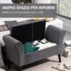 Panca Contenitore Imbottita per Camera da Letto e Ingresso Panca Fondo Letto - Grigio