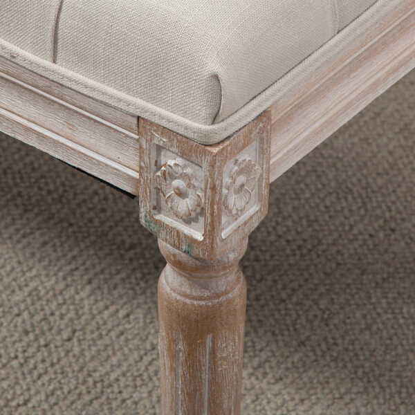 Panca Fondo Letto con Gambe in Legno Ottomana per Camera da Letto e Ingresso - Beige