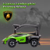 Macchina per Bambini 2 in 1 Marchio Lamborghini, Macchinina a Spinta con Maniglione e Barriera di Sicurezza, Volante e Clacson, Verde