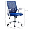 Sedia da Ufficio Ergonomica con Braccioli e Supporto Lombare Altezza Regolabile in Tessuto - Blu