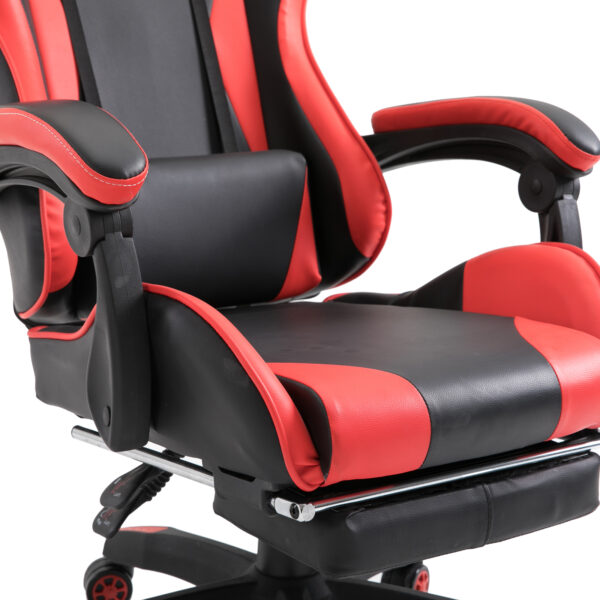 Sedia da Gaming o da Ufficio Ergonomica in Similpelle Nera e Rossa