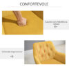 Poltroncina Imbottita con Rivestimento Effetto Velluto e Base a Slitta Giallo