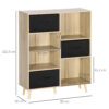 Libreria Scaffale a 7 Vani con 3 Cassetti Rimovibili e Pieghevoli, 90x30x102.5cm, Legno