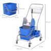 Carrello delle Pulizie Professionale con Secchio 25L e Strizzatore, Blu