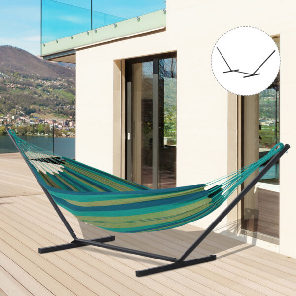 Struttura Portante per Amaca Supporto Max. 120 Kg in Metallo, Nero, 360x92x115cm