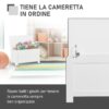 Panca Contenitore Multiuso in Legno MDF Apertura con Blocco di Sicurezza, 81x40x46cm, Bianco