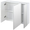 Armadietto Bagno con 3 Ante Specchiate e Ripiani Regolabili, 70x15x60cm, Bianco