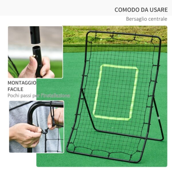 Rete Elastica Rimbalzo da Calcio e Rugby Rimbalzatore Portatile, 90x80x140cm