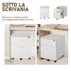 Cassettiera Portadocumenti da Ufficio in Legno Bianco con 2 Cassetti 40 x 44 x 54.6cm