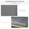 Set 2 Cuscini da Esterno e Interno Imbottiti per Sedie a Schienale Alto in Poliestere, 50x120x9cm Grigio Scuro