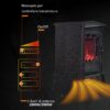 Camino Elettrico con Effetto Fiamma, Temperatura Regolabile Copertura 20-25m² - Nero