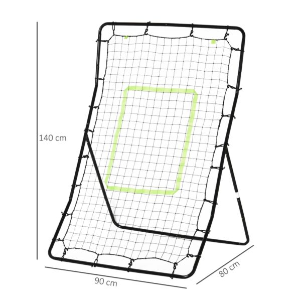 Rete Elastica Rimbalzo da Calcio e Rugby Rimbalzatore Portatile, 90x80x140cm